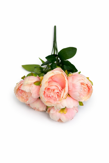 Floare Artificială Tip Bujor 45 cm, 7 Capete Florale