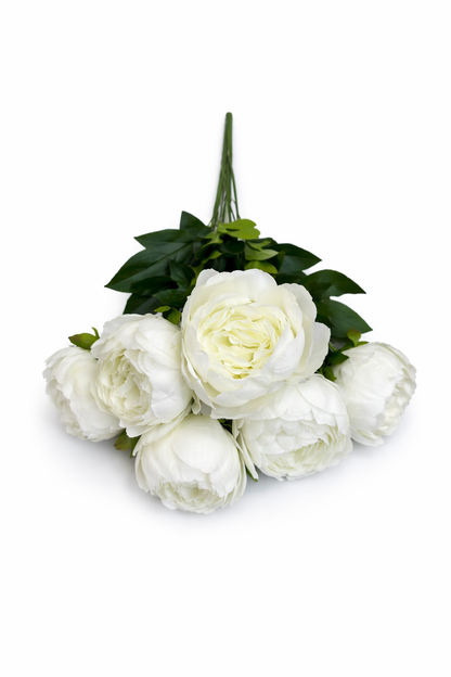 Floare Artificială Tip Bujor 45 cm, 7 Capete Florale