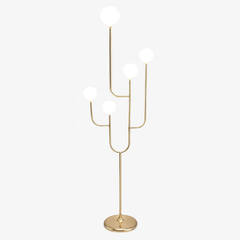 Lampadar Decorativ LED pentru Nuntă – Model Candelabru Modern pe Suport Auriu cu Globuri Luminoase, 1 Bucata