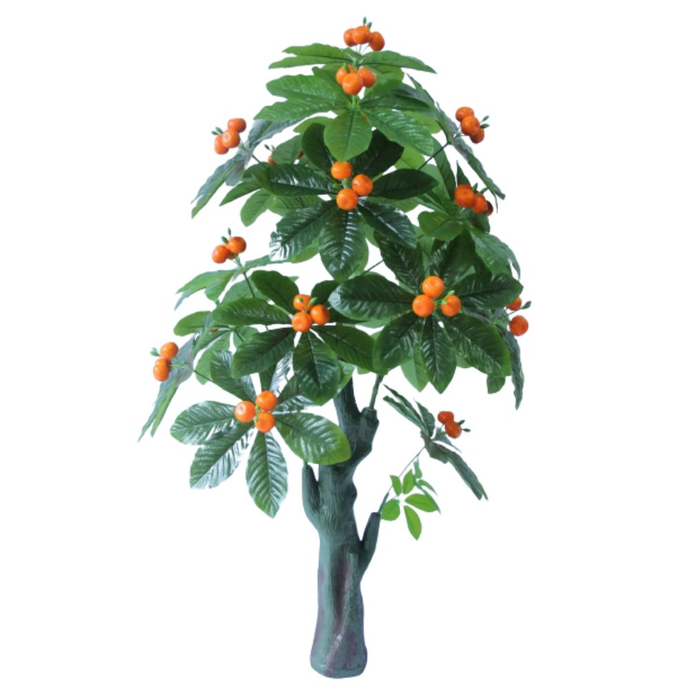 Planta verde decorativa cu fructe portocalii, 180cm