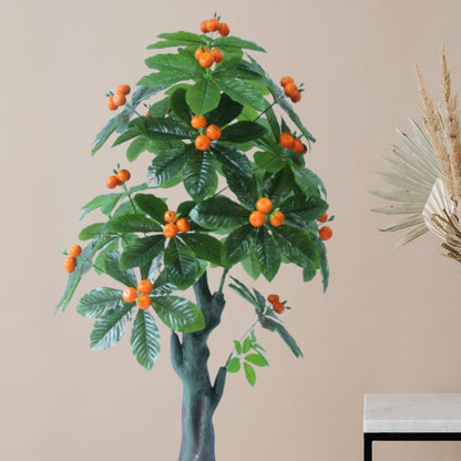 Planta verde decorativa cu fructe portocalii, 180cm