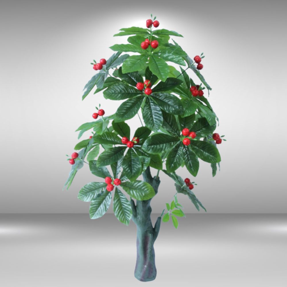 Planta Verde Decorativa Cu Fructe Rosii, 180cm