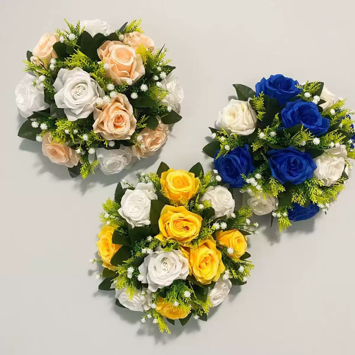 Aranjament floral decorativ cu trandafiri artificiali, 28 x 14 cm, diverse culori