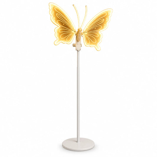 Fluture luminos LED decorativ, pentru evenimente, lumină caldă, 45/60 cm cu suport