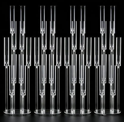 Set 4 bucati Suport Decorativ Transparent pentru Lumanari, 98 cm, 8 Capete