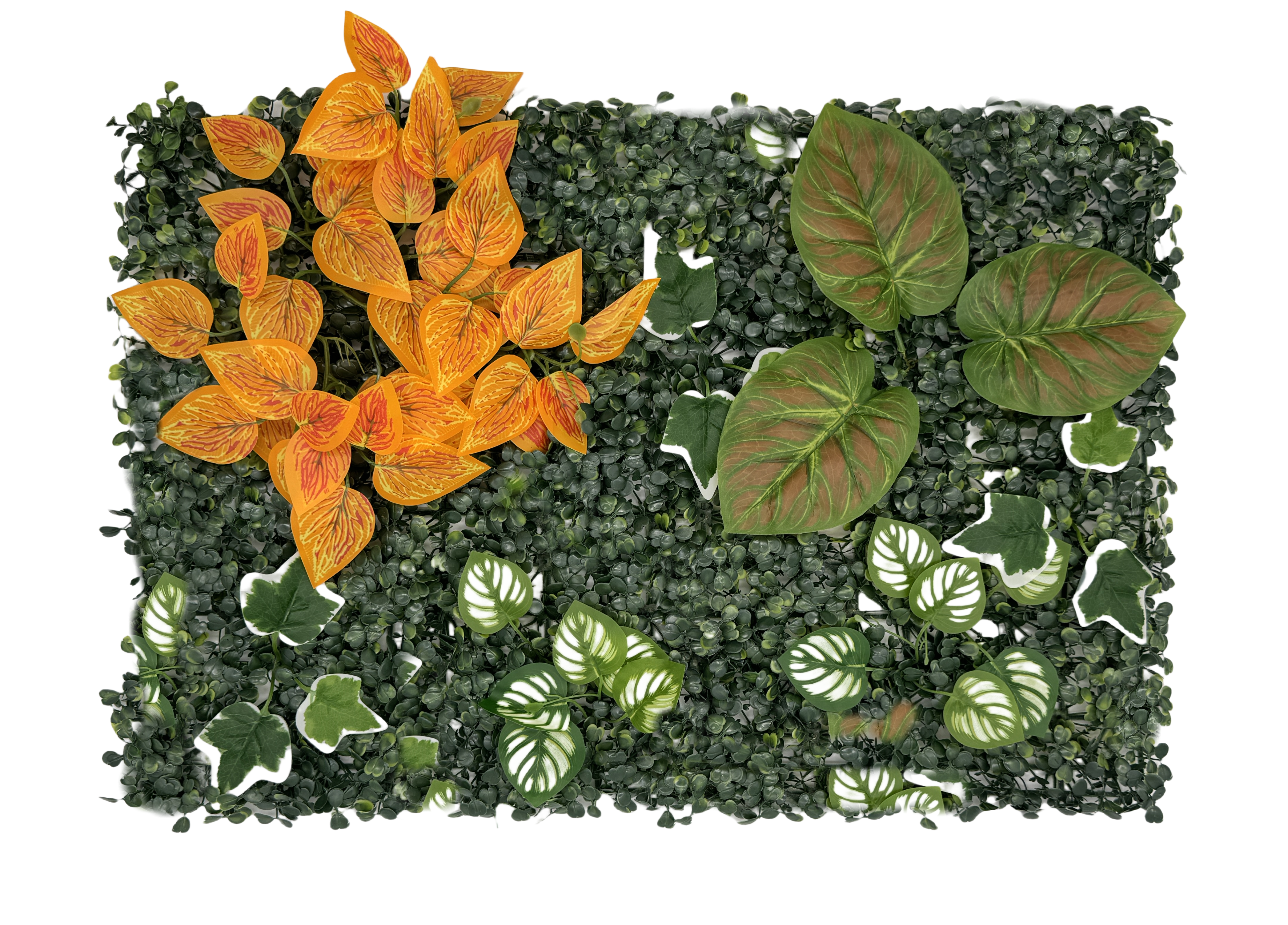 Panou verde artificial cu flori decorative pentru casă și birou