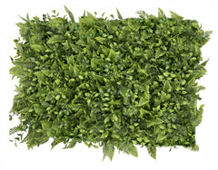 Panou verde artificial dens cu frunze naturale