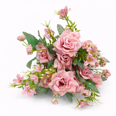 Aranjament Floral Artificial 28 cm, Tip Bujor și Flori Decorative