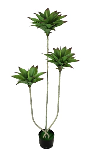 Plantă artificială decorativă Yucca cu 3 tulpini, 150 cm, ghiveci inclus