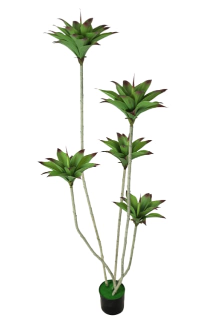 Plantă artificială decorativă Yucca cu 5 tulpini, 180 cm, ghiveci inclus
