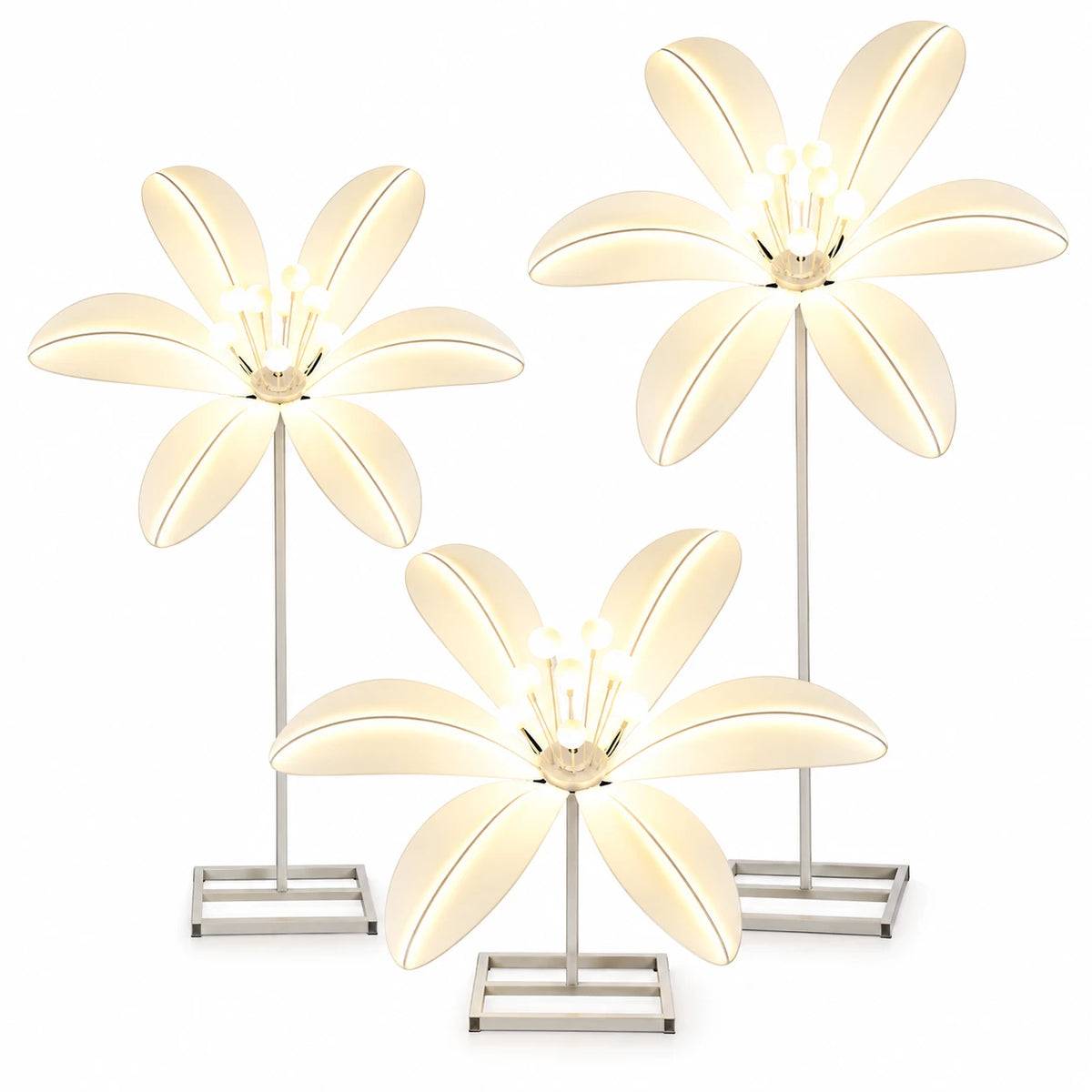 Set 3 Lampi Decorative Tip Crin LED, Lumina Calda, Inaltime Reglabila
