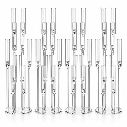 Set 4 bucati Suport Decorativ Transparent pentru Lumanari, 98 cm, 8 Capete