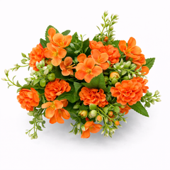 Aranjament Floral Artificial 28 cm, Flori Decorative cu Frunze Verzi