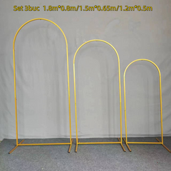 Set 3 Arcade Metalice Aurii pentru Evenimente, 180x80 cm/150x65 cm/120x50 cm
