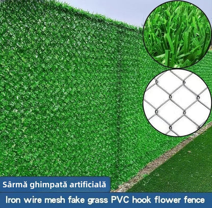Gard Decorativ Artificial cu Iarbă Verde