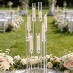 Suport Decorativ Transparent pentru Lumânări, 98 cm, 8 Capete