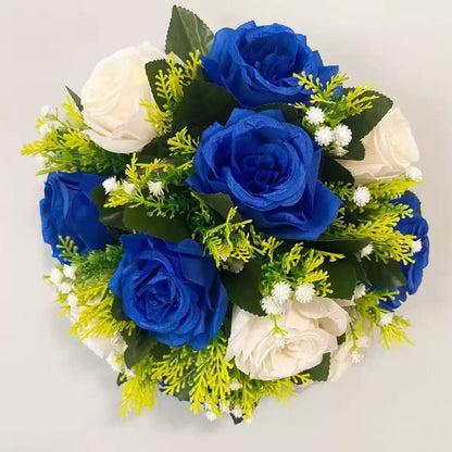 Aranjament floral decorativ cu trandafiri artificiali, 28 x 14 cm, diverse culori