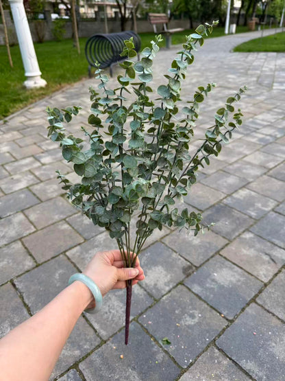 Buchet artificial de eucalipt, 55 cm, verde salvie, Ruyidecor