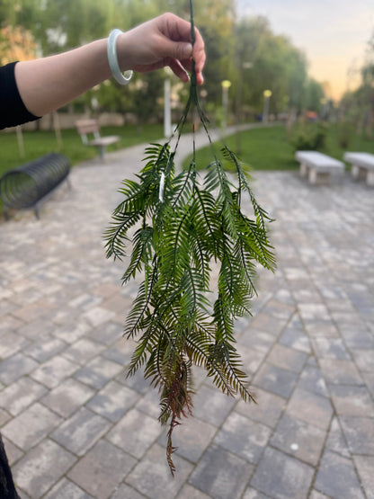 Buchet artificial tip feriga din cauciuc moale, 90 cm, verde, Ruyidecor