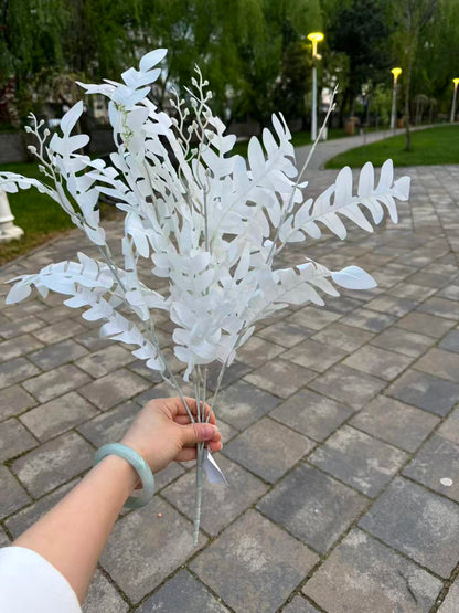Buchet artificial cu frunze decupate, 45 cm, 6 culori, Ruyidecor