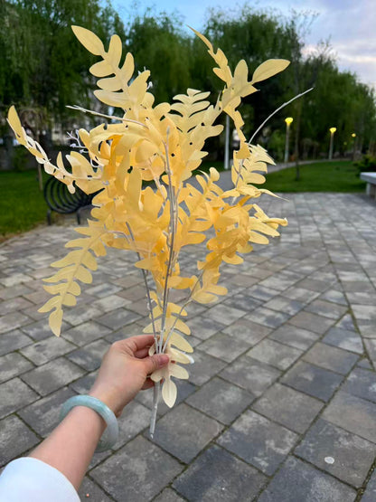 Buchet artificial cu frunze decupate, 45 cm, 6 culori, Ruyidecor