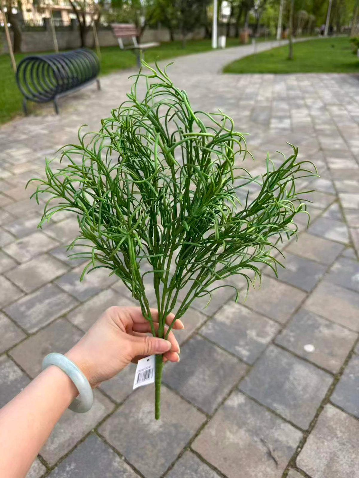 Buchet artificial cu frunze inguste decorative, 36 cm, 3 culori, Ruyidecor