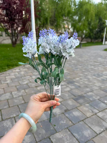 Buchet artificial tip lavanda, 35 cm, mov sau alb, Ruyidecor