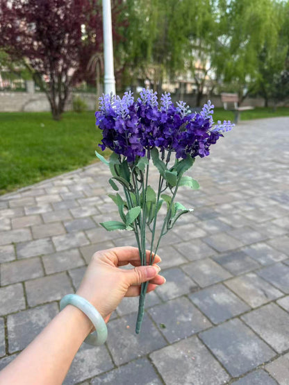 Buchet artificial tip lavanda, 35 cm, mov sau alb, Ruyidecor