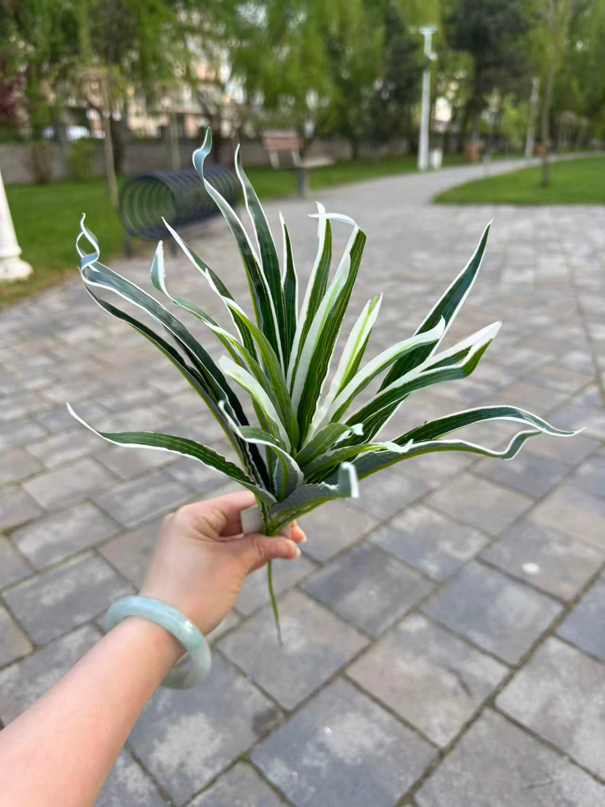 Buchet artificial tip sansevieria, 35 cm, 3 culori, Ruyidecor