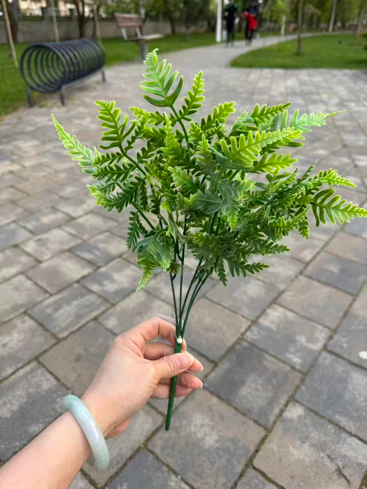 Buchet feriga artificiala, 35 cm, 3 culori, Ruyidecor