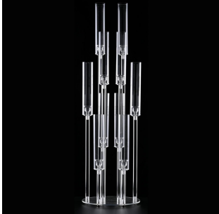 Set 4 bucati Suport Decorativ Transparent pentru Lumanari, 98 cm, 8 Capete