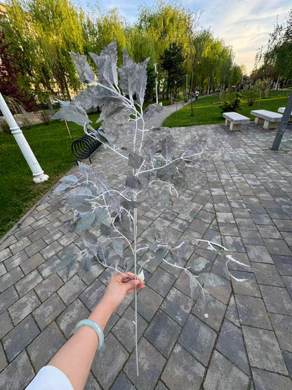 Crenguta artificiala decorativa cu frunze tip artar, 85 cm, 3 culori, Ruyidecor
