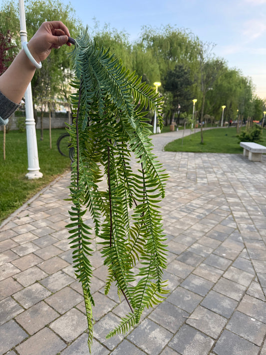 Feriga artificiala curgatoare cu frunze lungi, 130 cm, verde, Ruyidecor