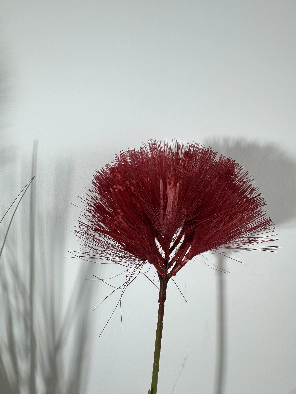 Floare artificiala tip pompon cu tija, 80 cm, bordo, Ruyidecor