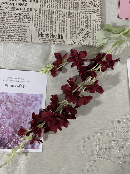 Floare decorativa artificiala cu tija, 75 cm, bordo, Ruyidecor