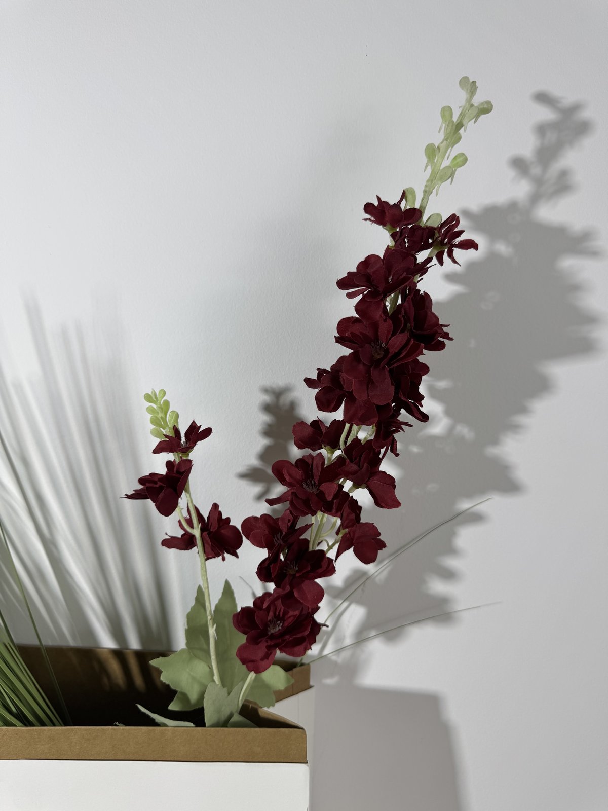 Floare decorativa artificiala cu tija, 75 cm, bordo, Ruyidecor