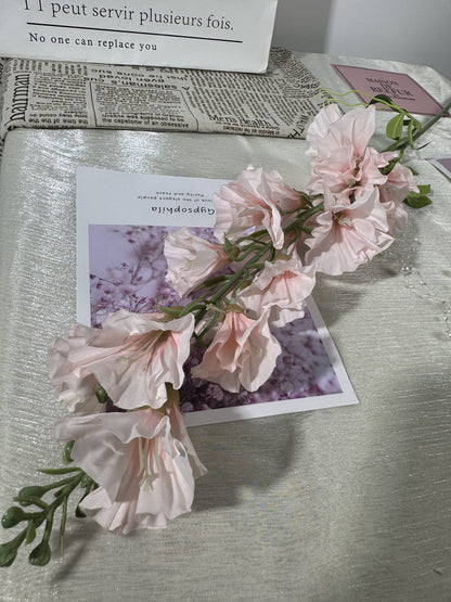 Floare decorativa artificiala cu tija, 86 cm, roz pal, Ruyidecor