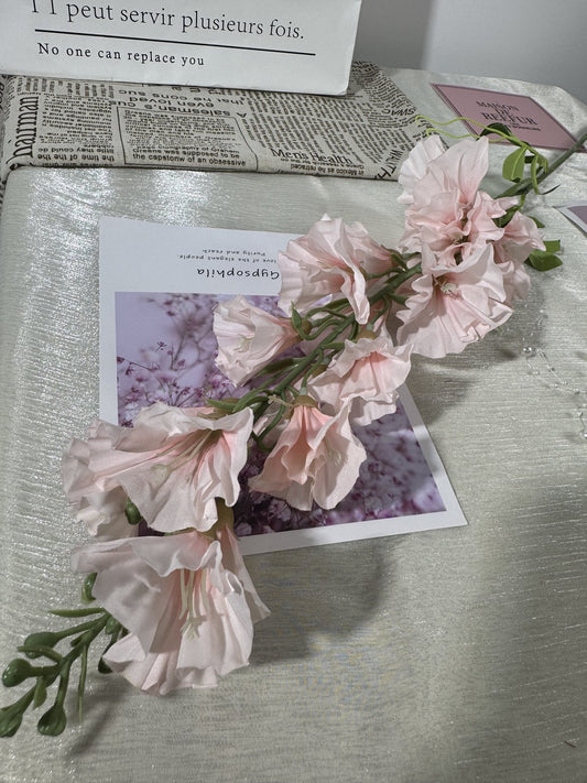 Floare decorativa artificiala cu tija, 86 cm, roz pal, Ruyidecor