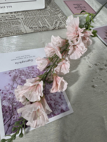 Floare decorativa artificiala cu tija, 86 cm, roz pal, Ruyidecor