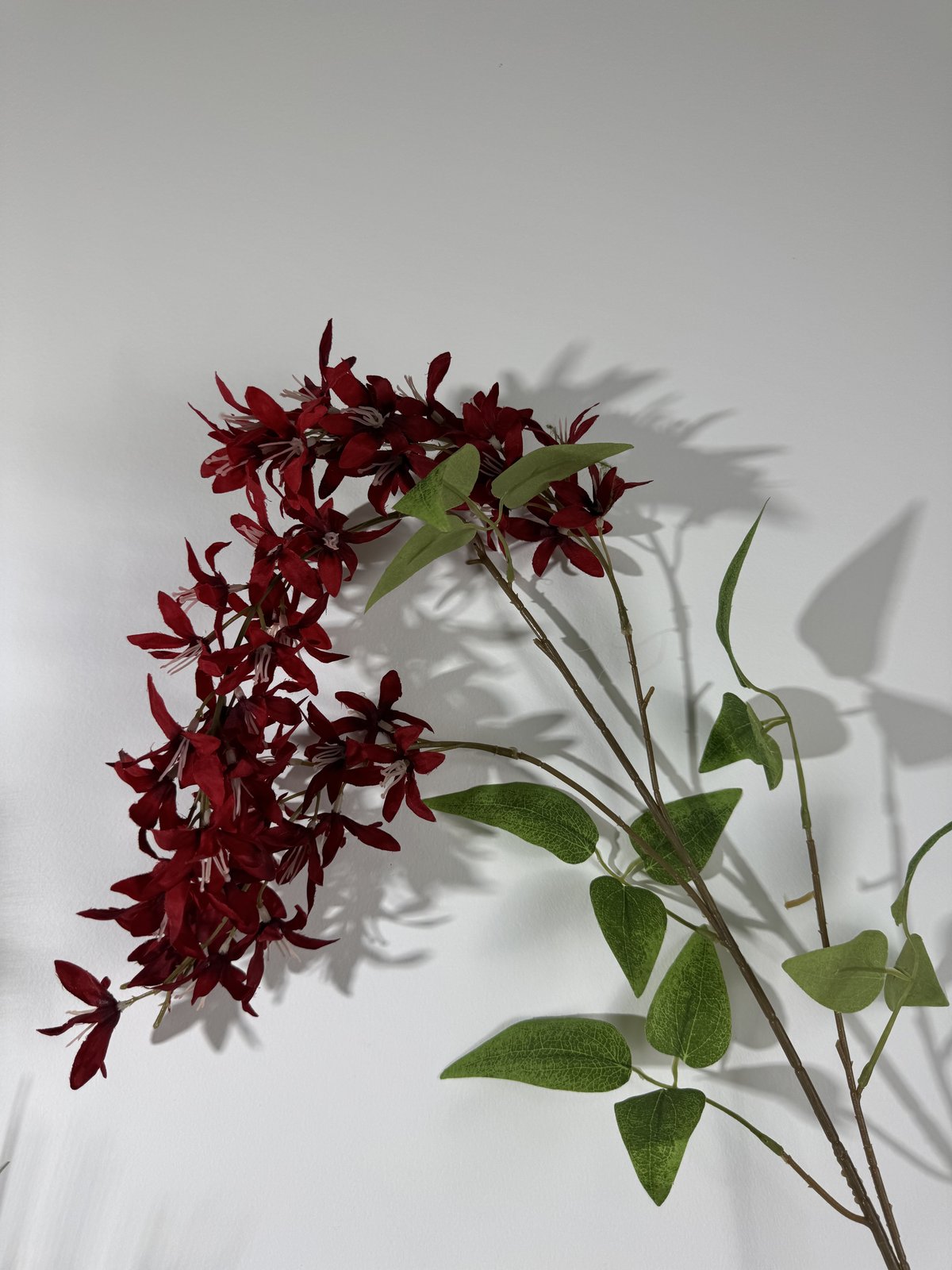 Floare orhidee artificiala cu tija, 85 cm, bordo, Ruyidecor