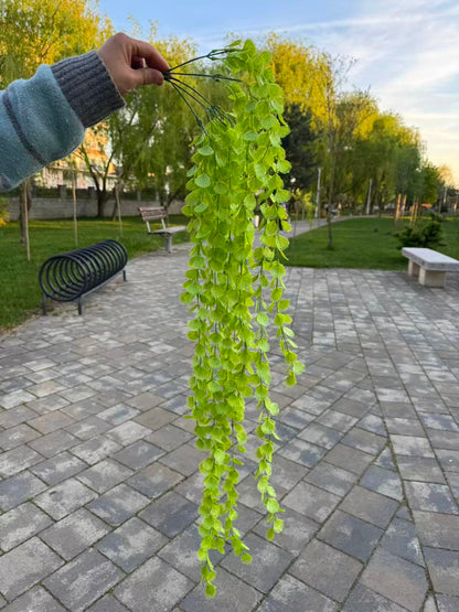 Ghirlanda artificiala curgatoare cu frunze evantai, 90 cm, 2 culori, Ruyidecor