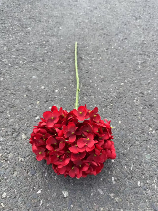 Hortensie artificiala cu tija, 85 cm, bordo, Ruyidecor
