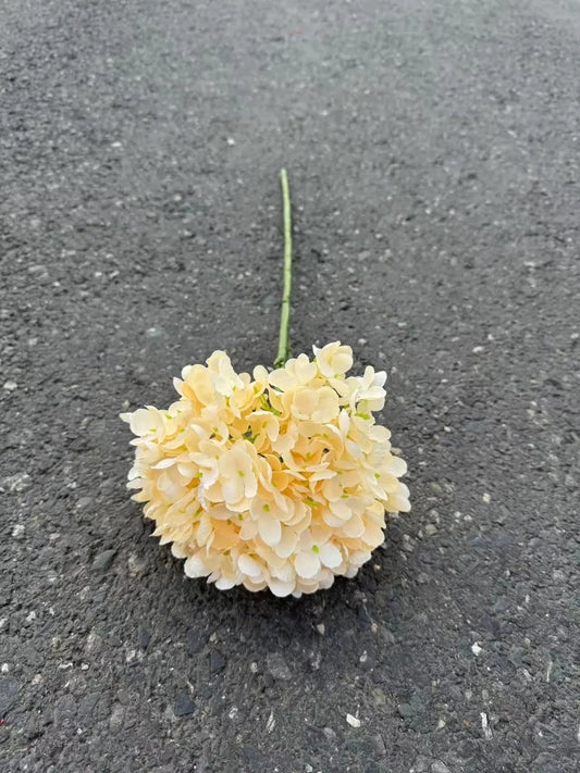Hortensie artificiala cu tija, 85 cm, crem, Ruyidecor