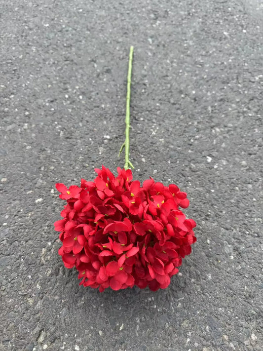 Hortensie artificiala cu tija, 85 cm, rosu, Ruyidecor