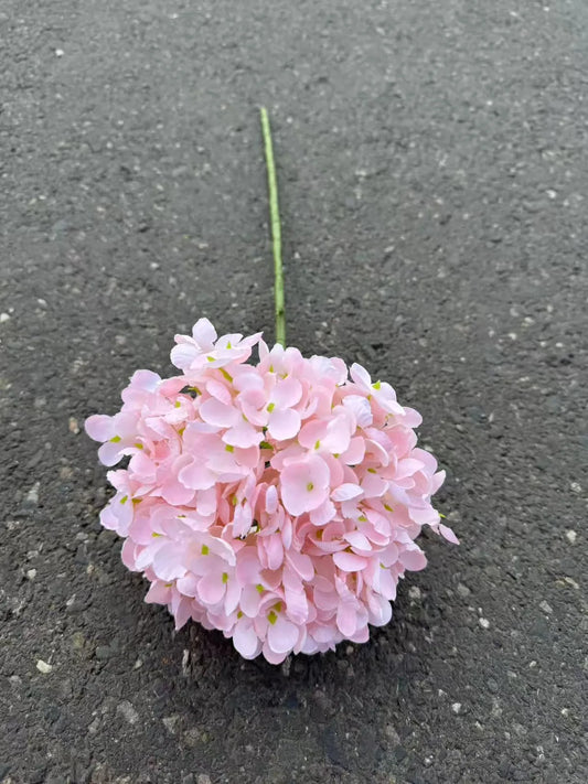 Hortensie artificiala cu tija, 85 cm, roz pal, Ruyidecor
