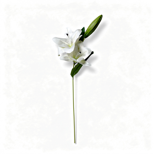 Crenguță Florală Artificială cu Crini 75 cm, Diverse Culori, cu Frunze Decorative, pentru Decor, 1 bucInterior
