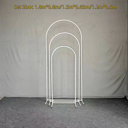 Set 3 Arcade Metalice ALBE pentru Evenimente, 180x80 cm/150x65 cm/120x50 cm