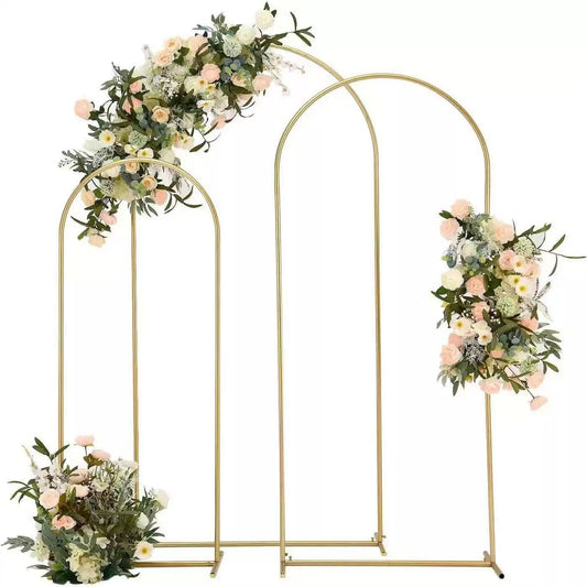 Set 3 Arcade Metalice ALBE pentru Evenimente, 180x80 cm/150x65 cm/120x50 cm
