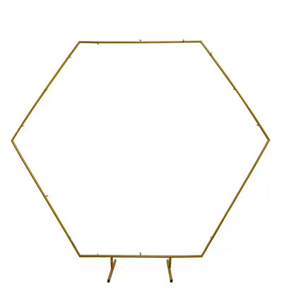 Arc Hexagonal Metalic Aurit pentru Evenimente, 180 cm x 200 cm
