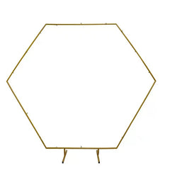 Arc Hexagonal Metalic Aurit pentru Evenimente, 180 cm x 200 cm